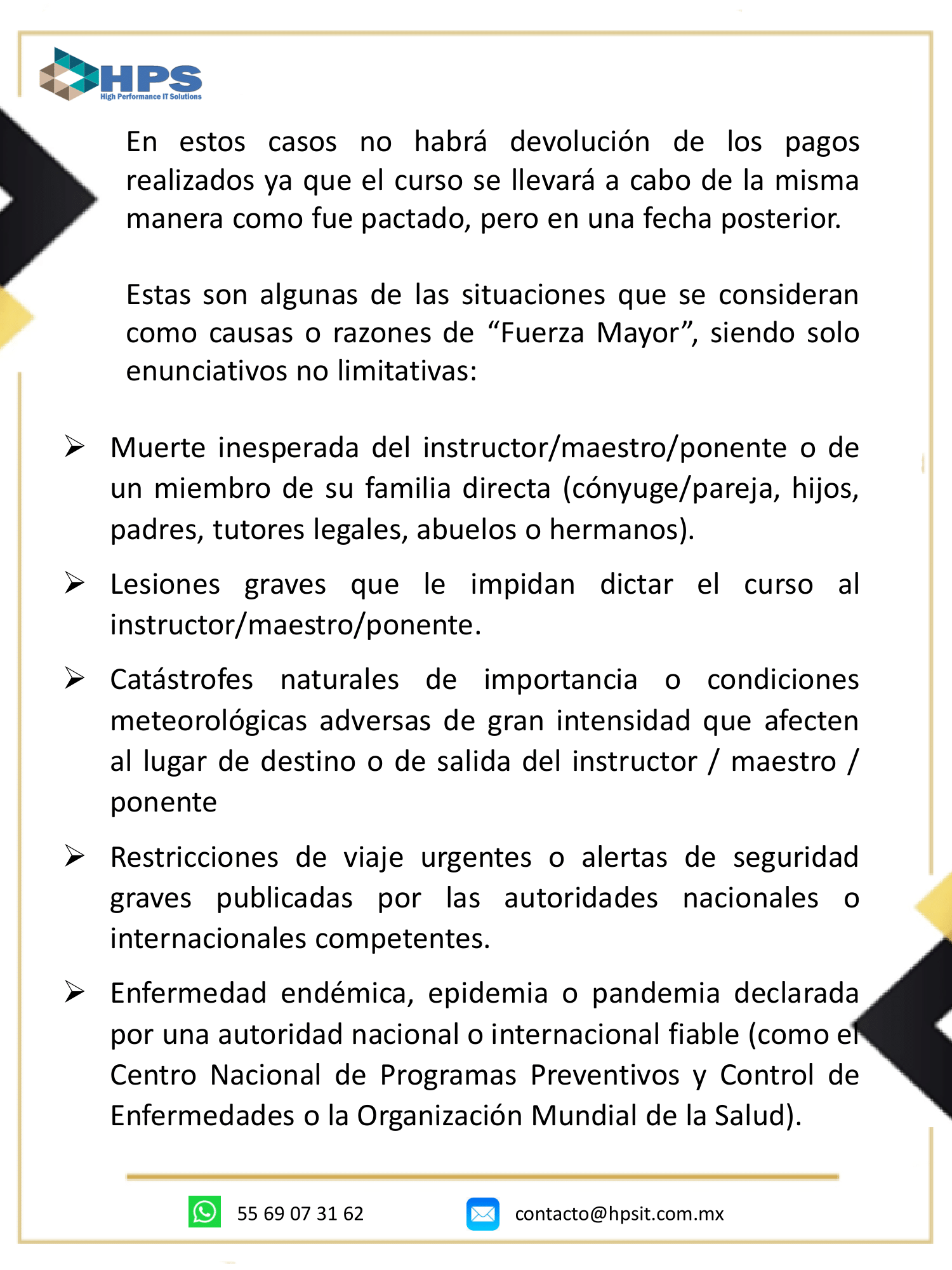 Politicas de cancelación 4