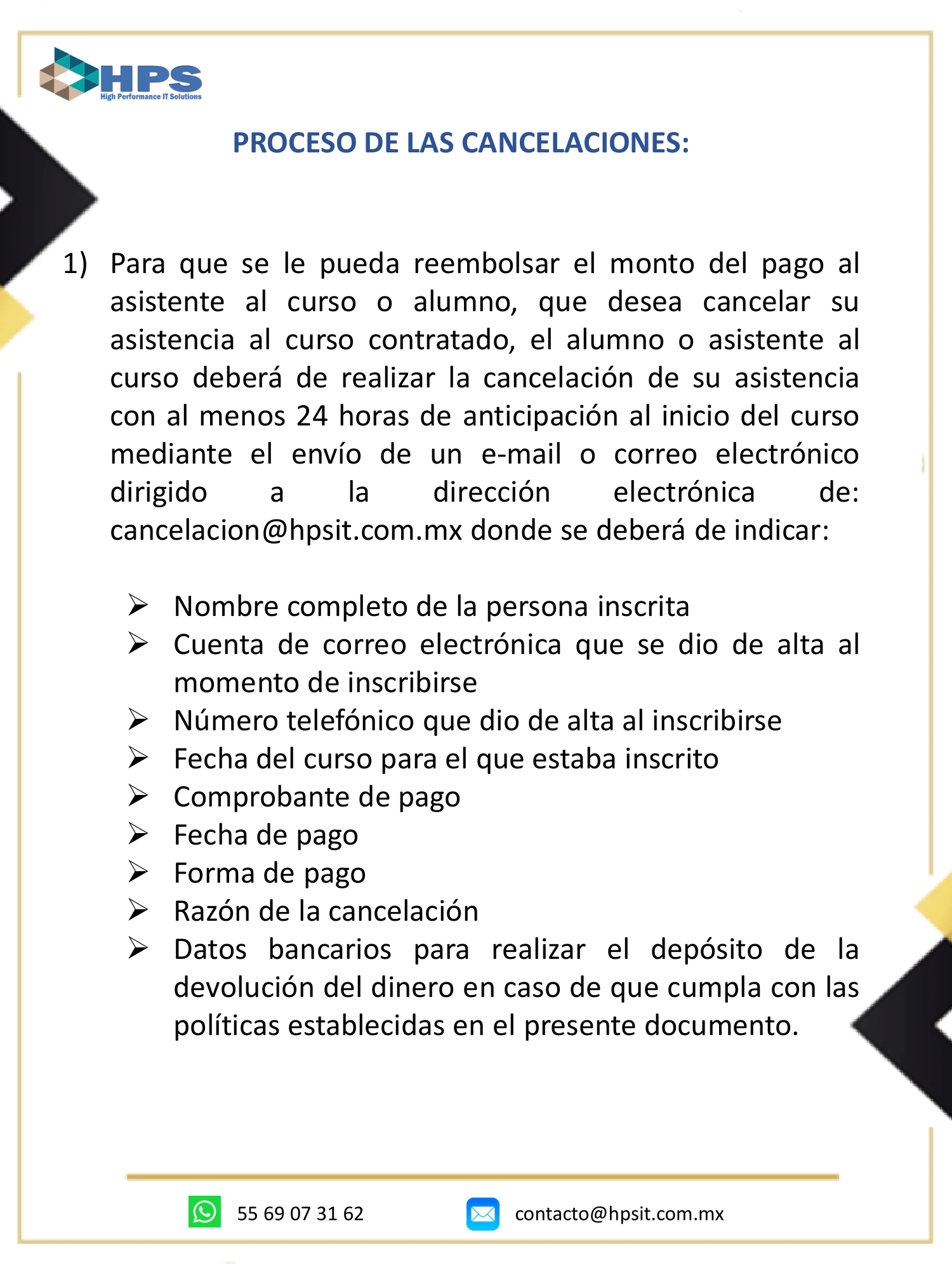 Politicas de cancelación 5