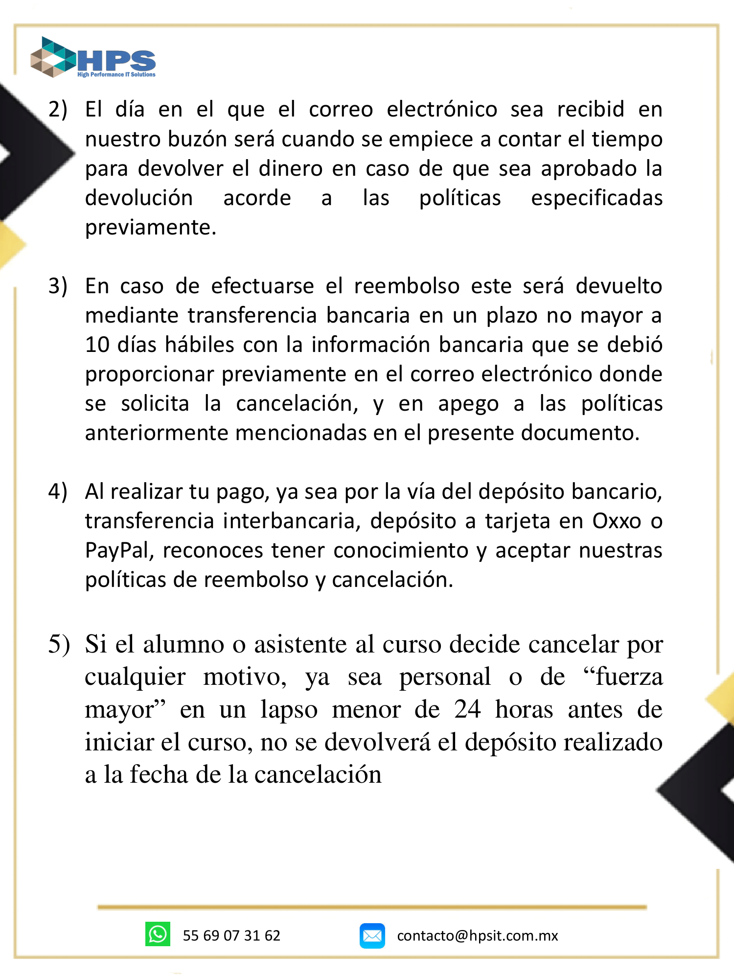 Politicas de cancelación 6