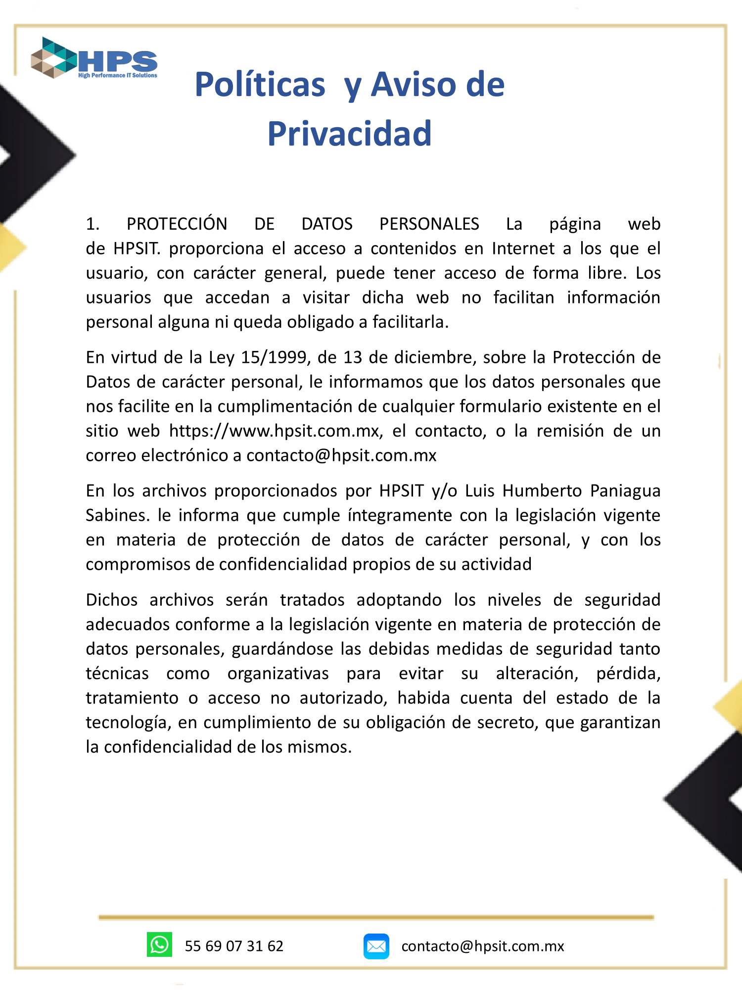 Politicas de privacidad 1